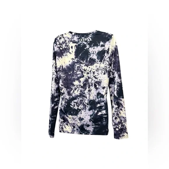 Under Armour, Long Sleeve Tie-Dye Performance Top, Loose Fit, Medium, Navy - Picture 6 of 9